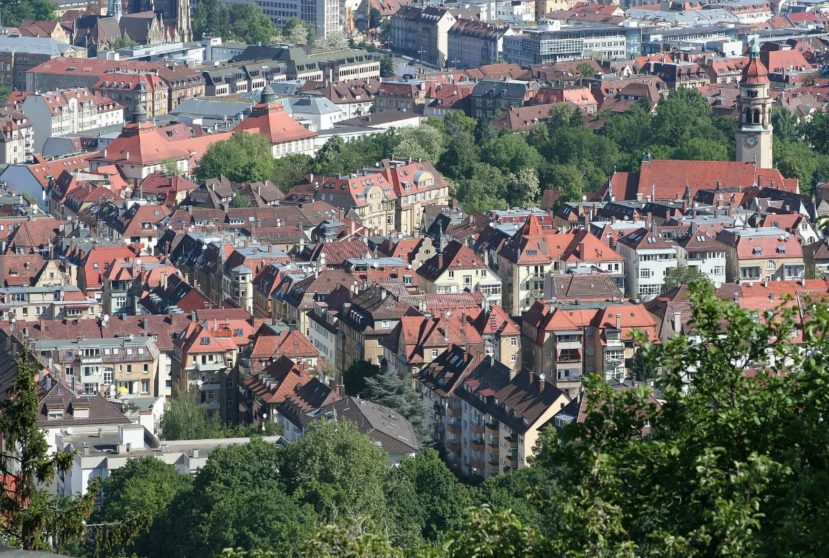 Blick über den Stadtbezirk Stuttgart-Süd