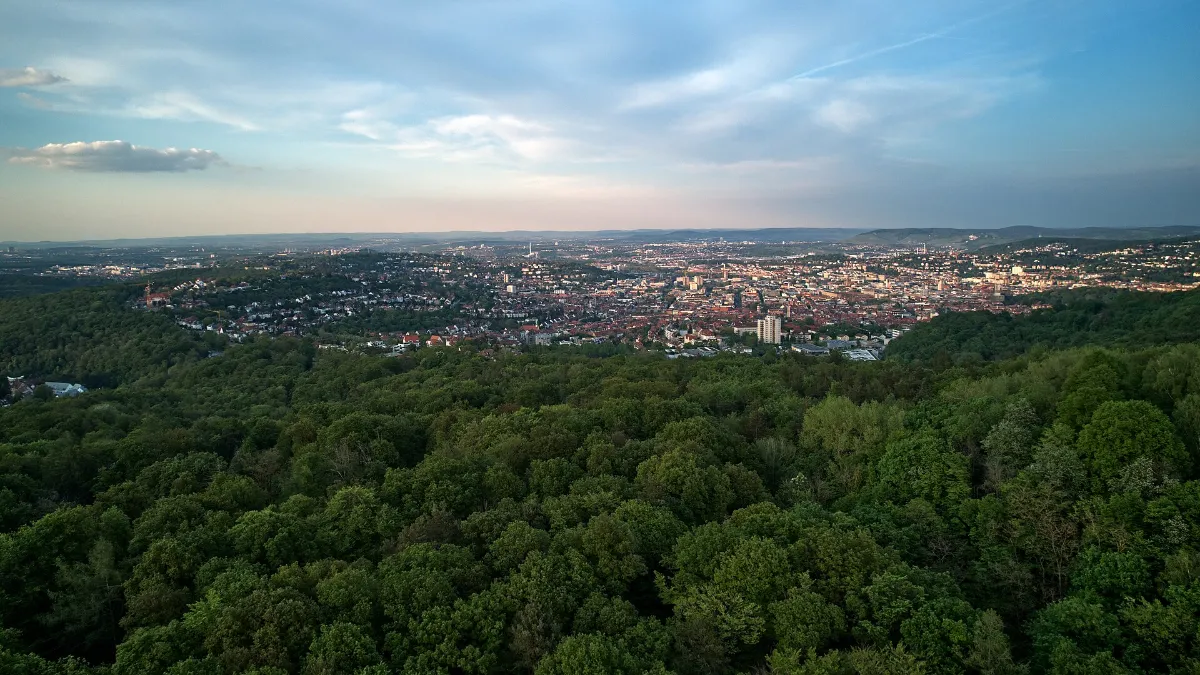 Luftbild des Stadtbezirks Stuttgart-West