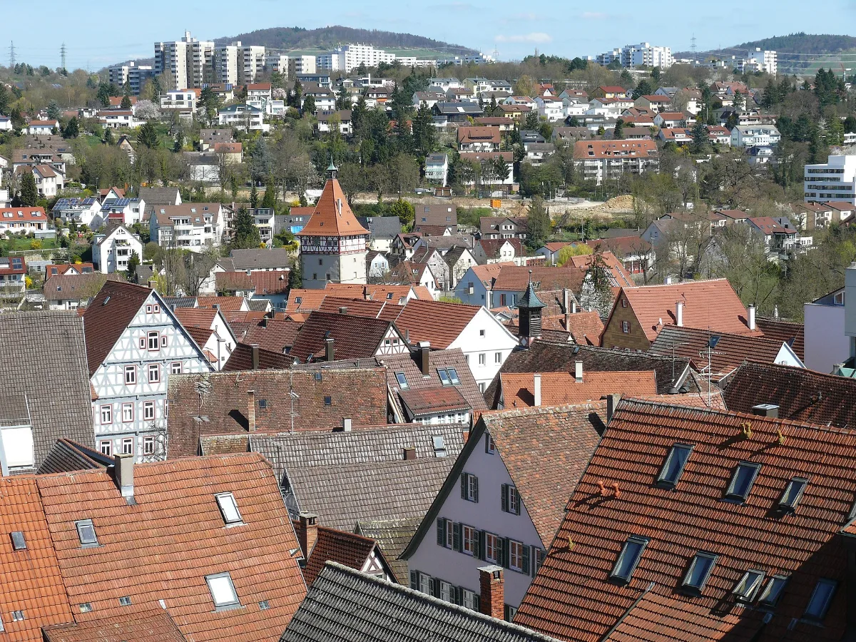 Dachlandschaft der Altstadt von Waiblingen